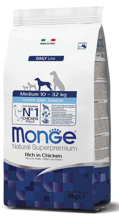 Monge Puppy Medium Pollo 3kg - Cuccioli di Taglia Media Monge Puppy Medium Pollo 3kg - Cuccioli di Taglia Media